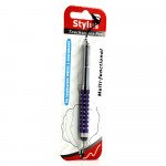 Wholesale Mini Diamond Shrinkable Stylus Touch Pen with Earphone Dust Cap (Purple)